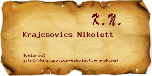 Krajcsovics Nikolett névjegykártya