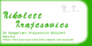 nikolett krajcsovics business card